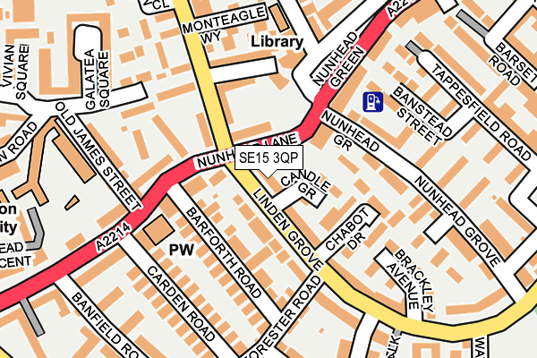 SE15 3QP map - OS OpenMap – Local (Ordnance Survey)
