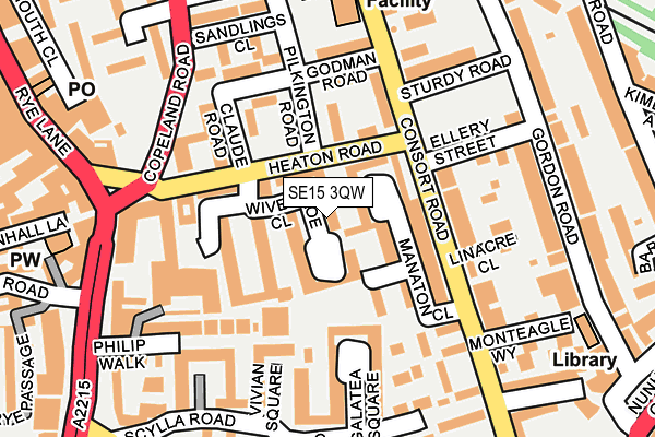 SE15 3QW map - OS OpenMap – Local (Ordnance Survey)