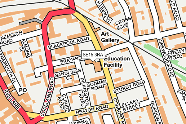 SE15 3RA map - OS OpenMap – Local (Ordnance Survey)