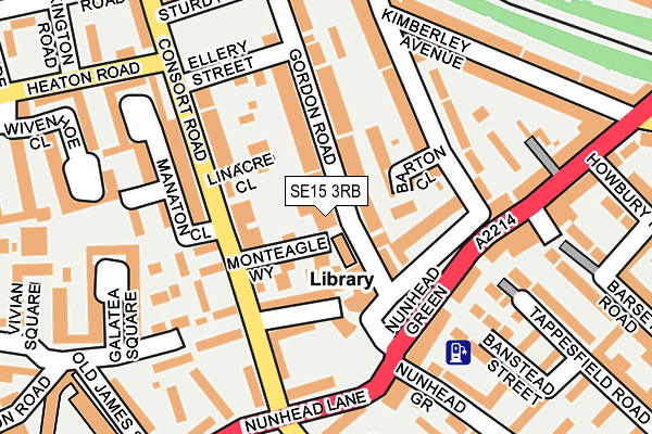 SE15 3RB map - OS OpenMap – Local (Ordnance Survey)