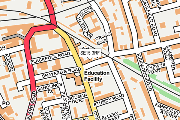 SE15 3RF map - OS OpenMap – Local (Ordnance Survey)