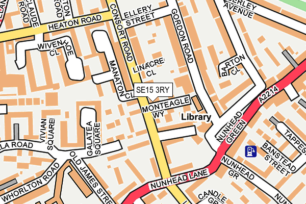 SE15 3RY map - OS OpenMap – Local (Ordnance Survey)