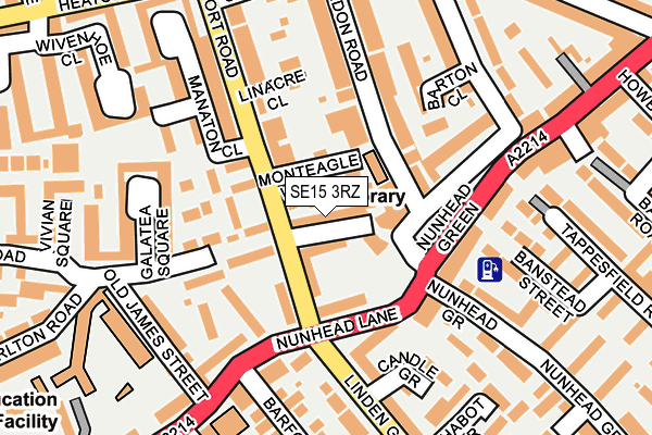 SE15 3RZ map - OS OpenMap – Local (Ordnance Survey)