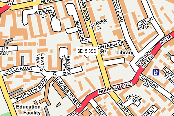 SE15 3SD map - OS OpenMap – Local (Ordnance Survey)