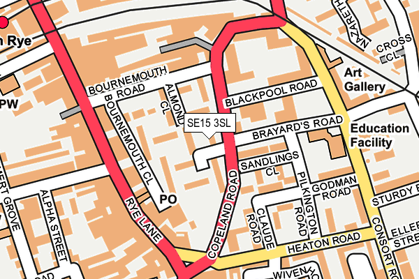 SE15 3SL map - OS OpenMap – Local (Ordnance Survey)