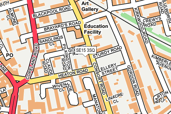 SE15 3SQ map - OS OpenMap – Local (Ordnance Survey)