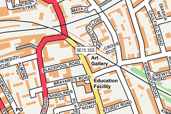 SE15 3SS map - OS OpenMap – Local (Ordnance Survey)