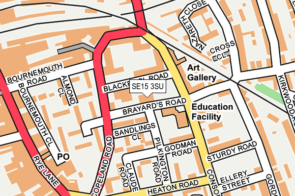 SE15 3SU map - OS OpenMap – Local (Ordnance Survey)
