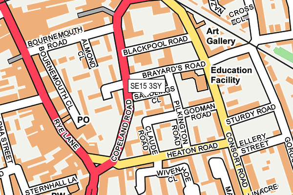 SE15 3SY map - OS OpenMap – Local (Ordnance Survey)