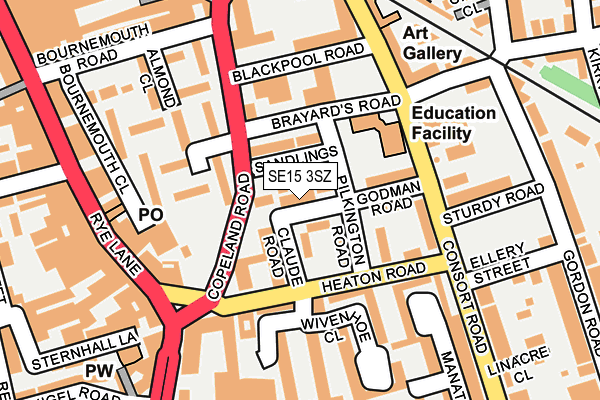 SE15 3SZ map - OS OpenMap – Local (Ordnance Survey)