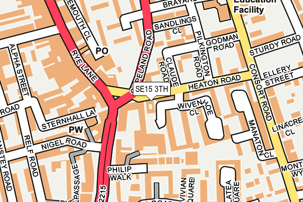 SE15 3TH map - OS OpenMap – Local (Ordnance Survey)