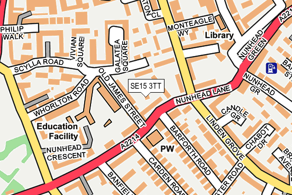 SE15 3TT map - OS OpenMap – Local (Ordnance Survey)