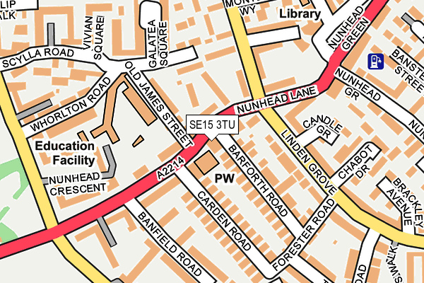 SE15 3TU map - OS OpenMap – Local (Ordnance Survey)