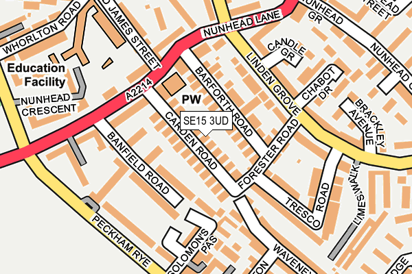 SE15 3UD map - OS OpenMap – Local (Ordnance Survey)