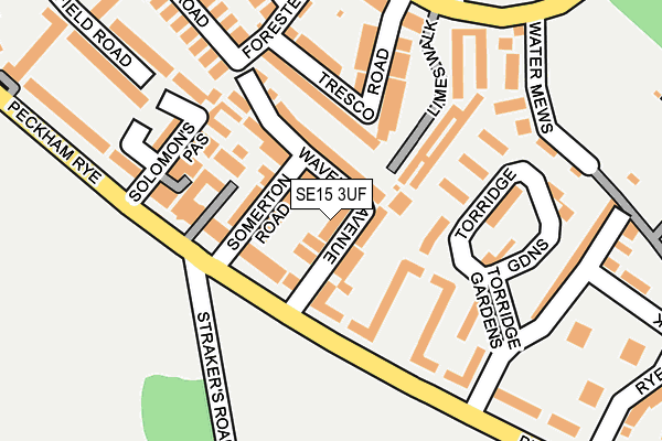 SE15 3UF map - OS OpenMap – Local (Ordnance Survey)