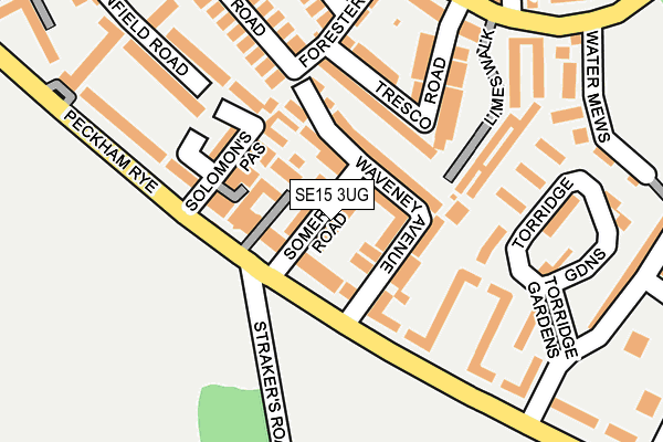 SE15 3UG map - OS OpenMap – Local (Ordnance Survey)
