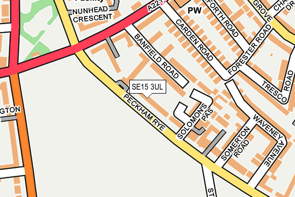 SE15 3UL map - OS OpenMap – Local (Ordnance Survey)