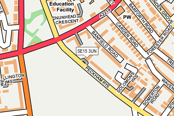 SE15 3UN map - OS OpenMap – Local (Ordnance Survey)
