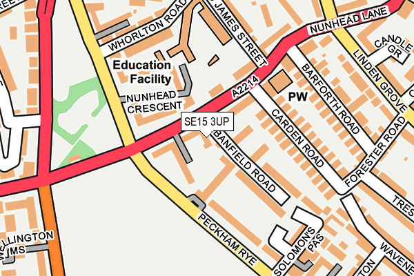 SE15 3UP map - OS OpenMap – Local (Ordnance Survey)