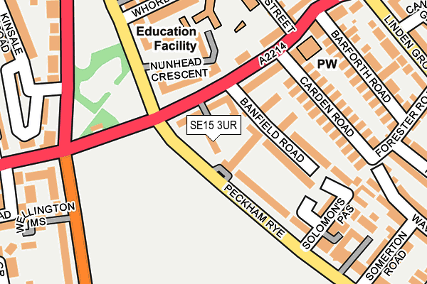 SE15 3UR map - OS OpenMap – Local (Ordnance Survey)