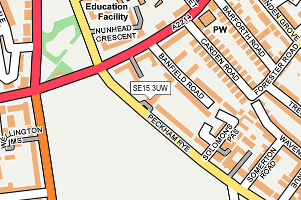 SE15 3UW map - OS OpenMap – Local (Ordnance Survey)
