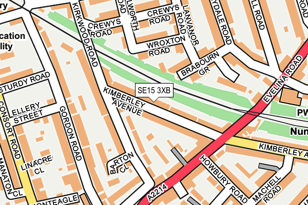 SE15 3XB map - OS OpenMap – Local (Ordnance Survey)