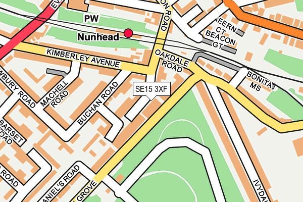 SE15 3XF map - OS OpenMap – Local (Ordnance Survey)