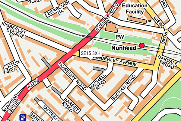 SE15 3XH map - OS OpenMap – Local (Ordnance Survey)