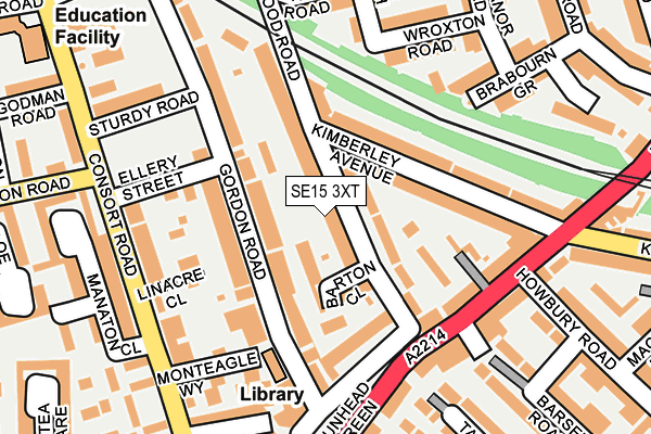 SE15 3XT map - OS OpenMap – Local (Ordnance Survey)