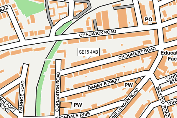 SE15 4AB map - OS OpenMap – Local (Ordnance Survey)