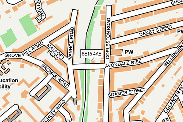 SE15 4AE map - OS OpenMap – Local (Ordnance Survey)