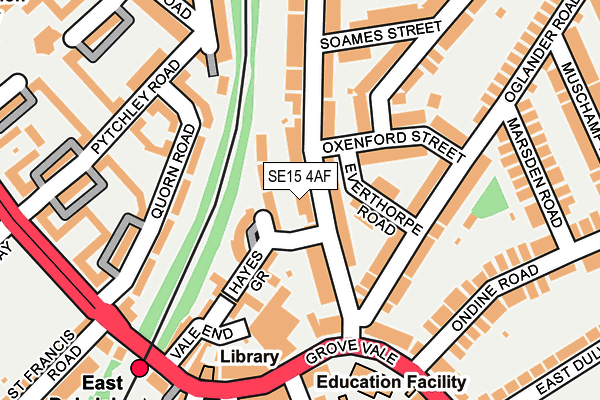 SE15 4AF map - OS OpenMap – Local (Ordnance Survey)
