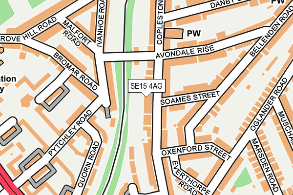 SE15 4AG map - OS OpenMap – Local (Ordnance Survey)