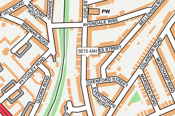 SE15 4AH map - OS OpenMap – Local (Ordnance Survey)