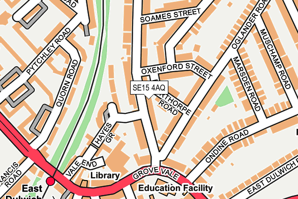 SE15 4AQ map - OS OpenMap – Local (Ordnance Survey)