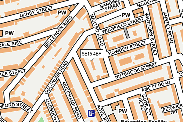 SE15 4BF map - OS OpenMap – Local (Ordnance Survey)