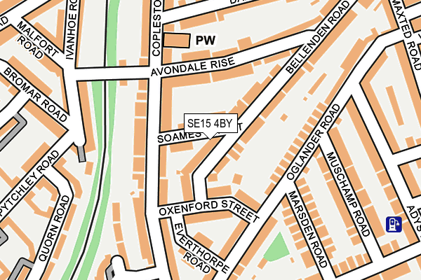 SE15 4BY map - OS OpenMap – Local (Ordnance Survey)