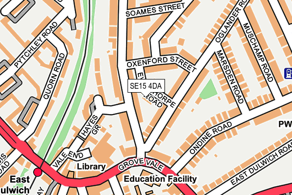 SE15 4DA map - OS OpenMap – Local (Ordnance Survey)
