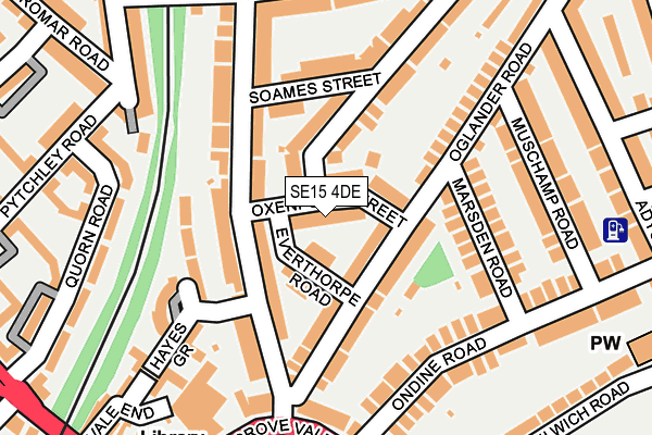 SE15 4DE map - OS OpenMap – Local (Ordnance Survey)