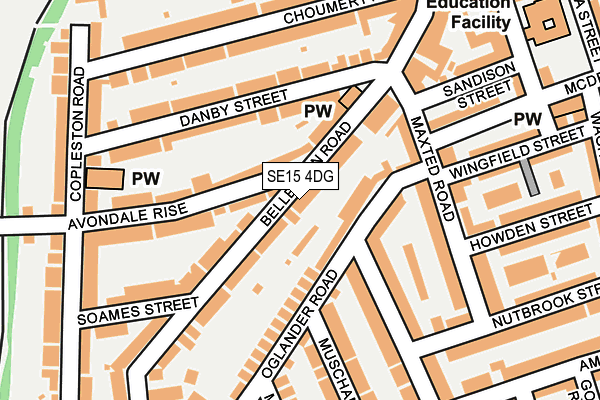 SE15 4DG map - OS OpenMap – Local (Ordnance Survey)