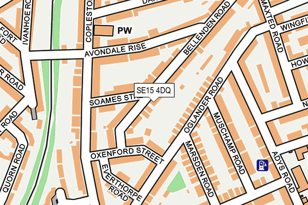 SE15 4DQ map - OS OpenMap – Local (Ordnance Survey)