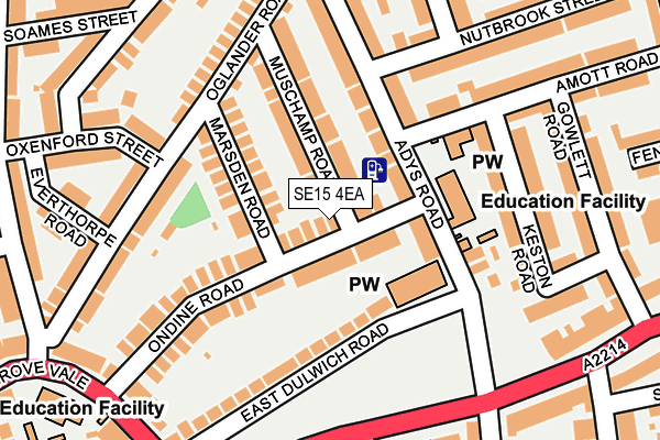 SE15 4EA map - OS OpenMap – Local (Ordnance Survey)