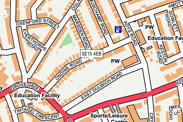 SE15 4EB map - OS OpenMap – Local (Ordnance Survey)