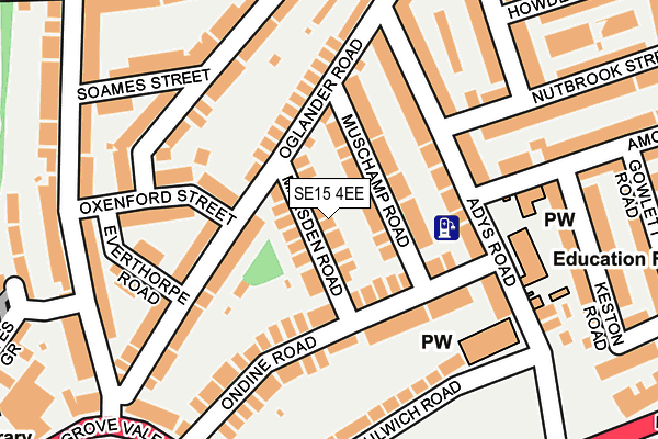 SE15 4EE map - OS OpenMap – Local (Ordnance Survey)