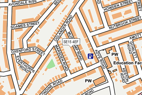 SE15 4EF map - OS OpenMap – Local (Ordnance Survey)