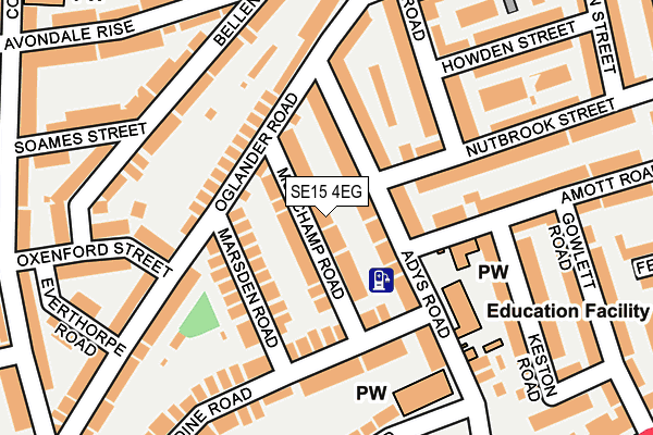 SE15 4EG map - OS OpenMap – Local (Ordnance Survey)