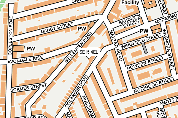 SE15 4EL map - OS OpenMap – Local (Ordnance Survey)