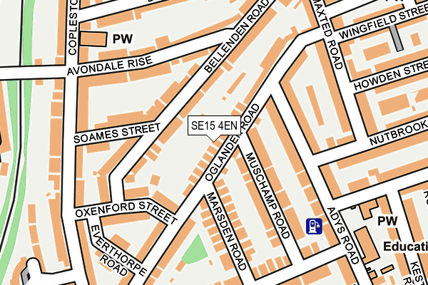 SE15 4EN map - OS OpenMap – Local (Ordnance Survey)