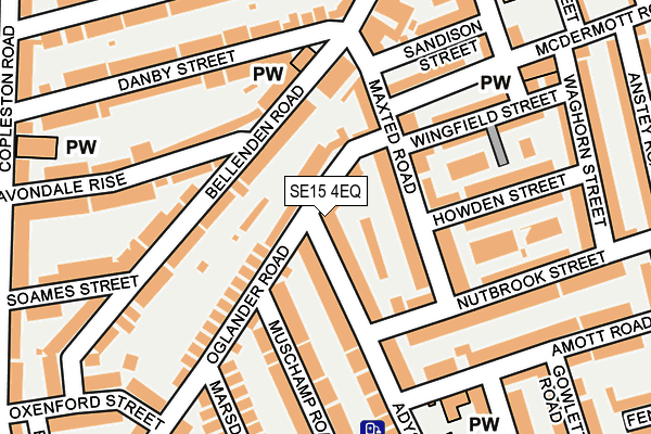 SE15 4EQ map - OS OpenMap – Local (Ordnance Survey)
