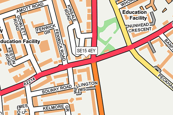 SE15 4EY map - OS OpenMap – Local (Ordnance Survey)